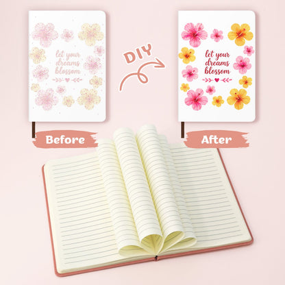Paint by Number Notebook - Tropical Blossoms