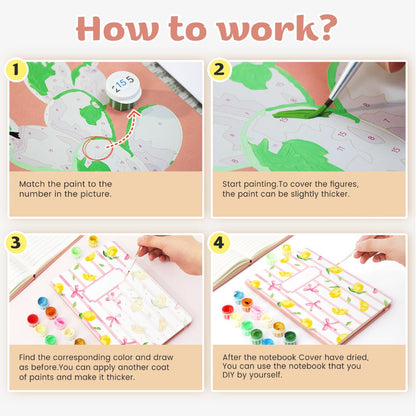 Paint by Number Notebook - Lemon Bows