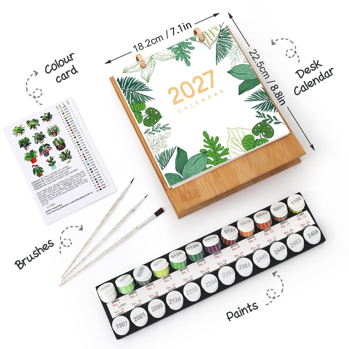 2027 Paint by Numbers Desk Calendar | Plants Edition