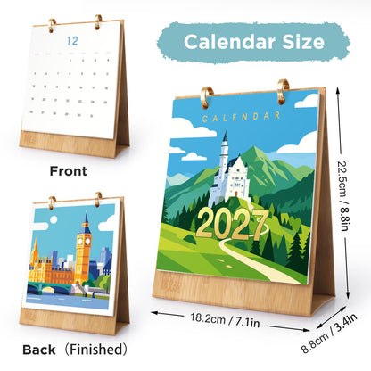 2027 Paint by Numbers Desk Calendar | Travel Edition