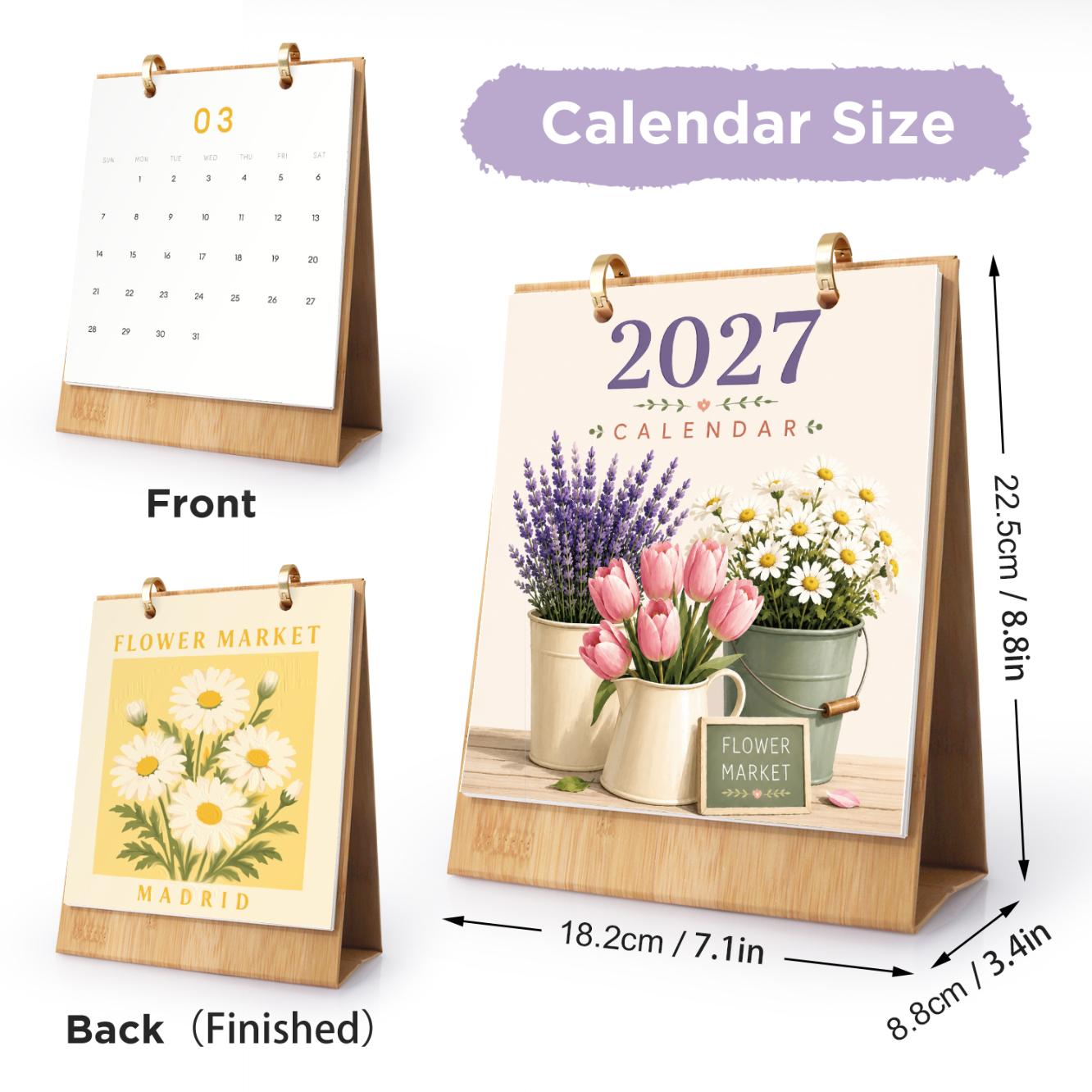 2027 Paint by Numbers Desk Calendar | Flower Market Edition