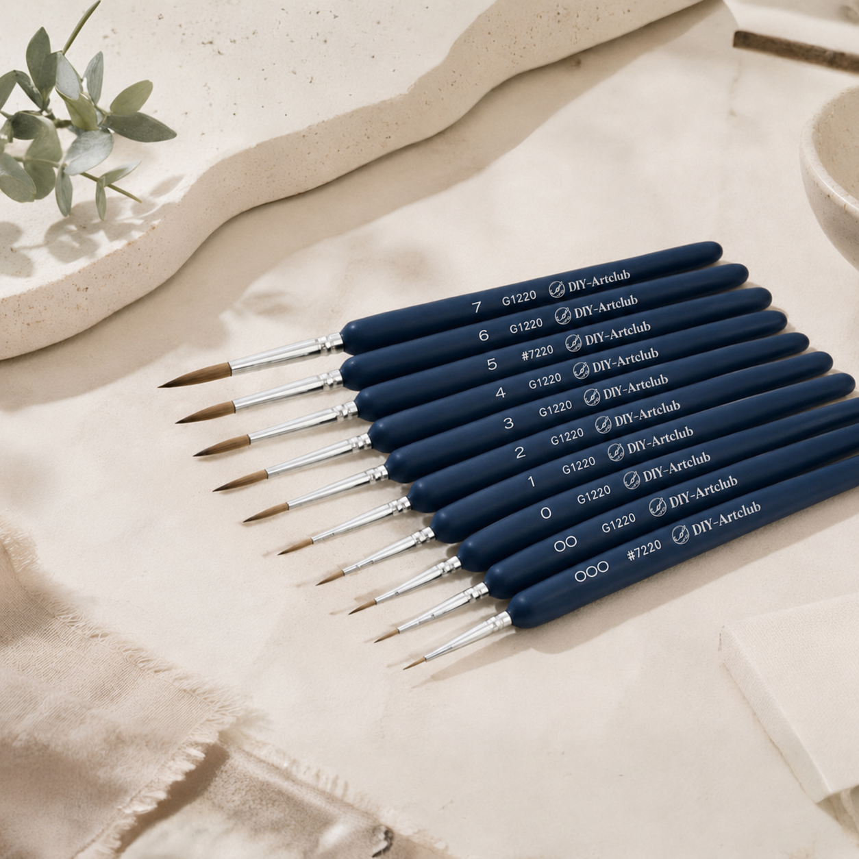 Premium Quality Paint Brush Set 10 Pieces | Paint by Numbers