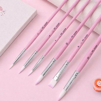 Premium Pink Brush Set | 6 Pieces