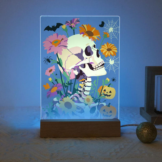 DP50022_-_Halloween_Lamp_-_Flower_Skull
