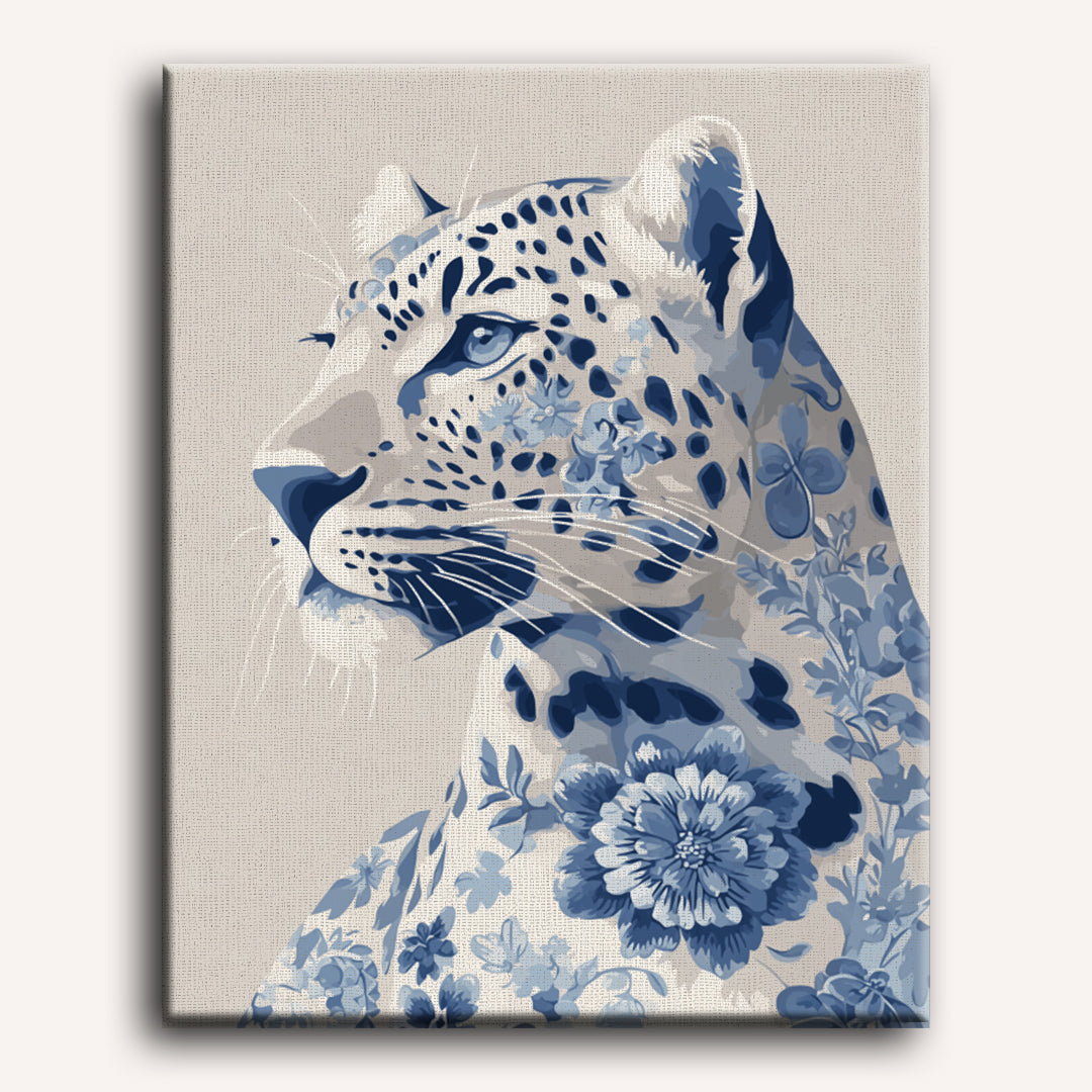 Delft Blue Leopard | Paint by Number