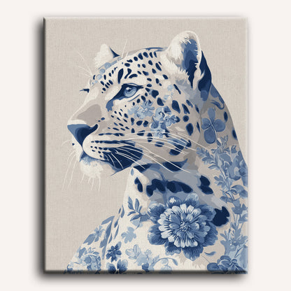Delft Blue Leopard | Paint by Number