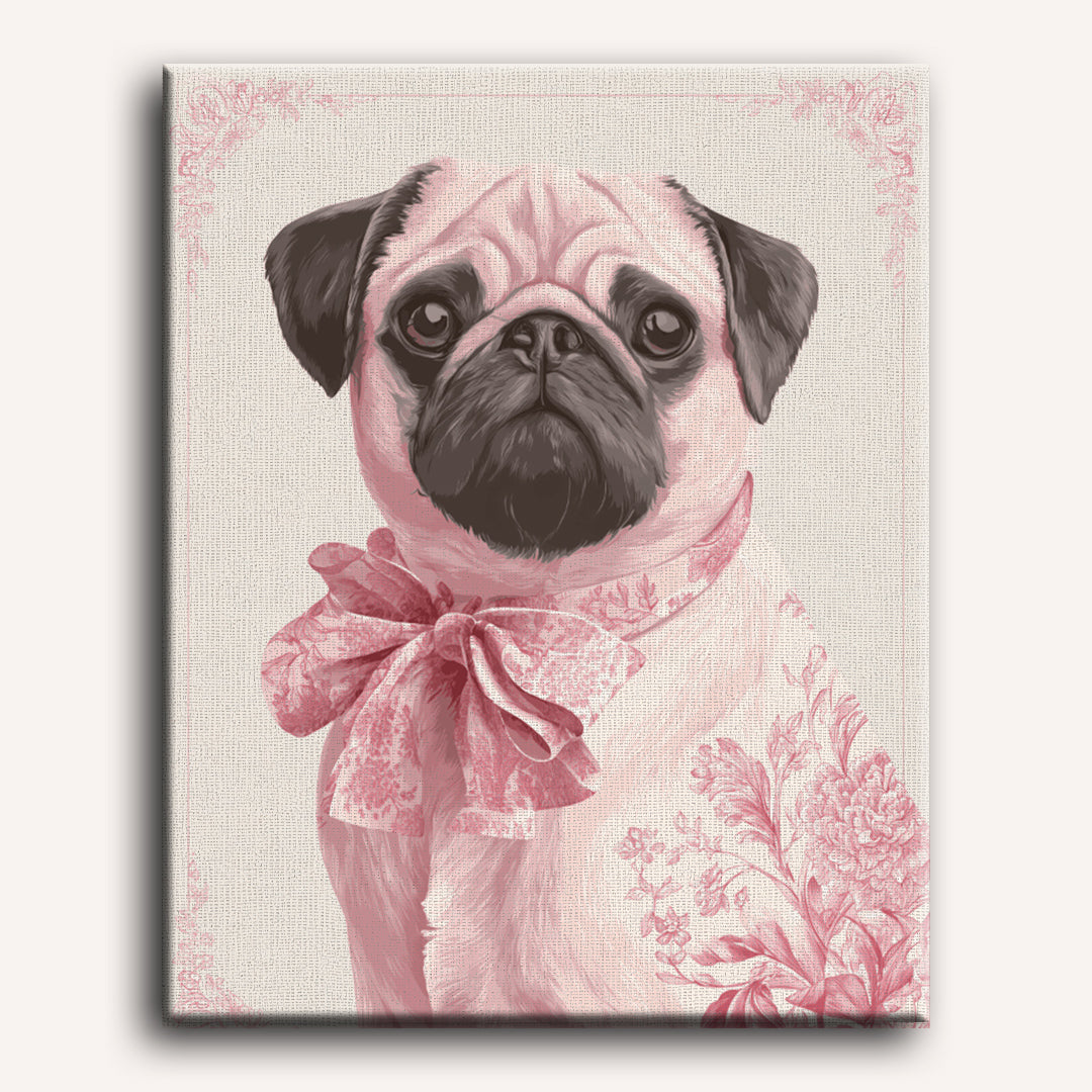 Delft Pink Pug | Paint by Number
