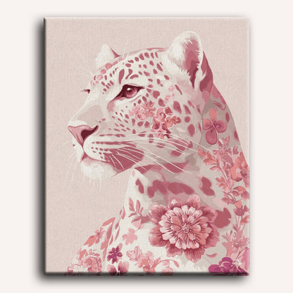 Delft Pink Leopard | Paint by Number