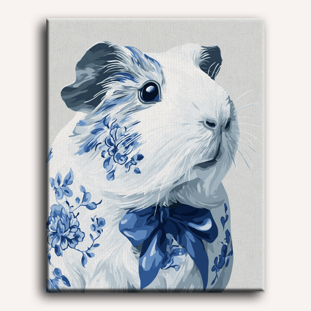 Delft blue Guinea pig | Paint by Number