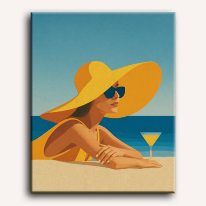 Drink on a Beach | Paint by Number