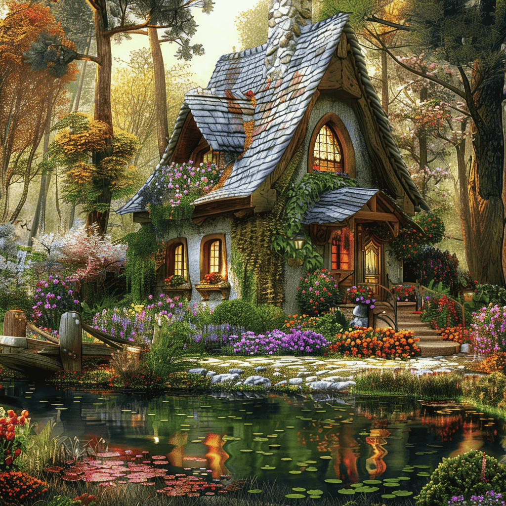 Fantasy House in the Forest - Diamond Painting