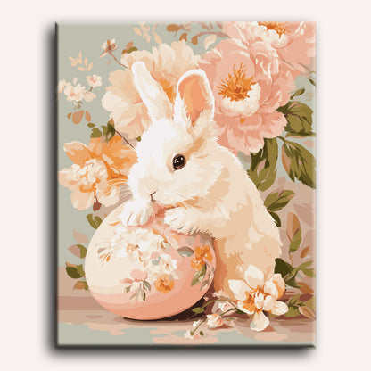 Floral bunny | Paint by Number