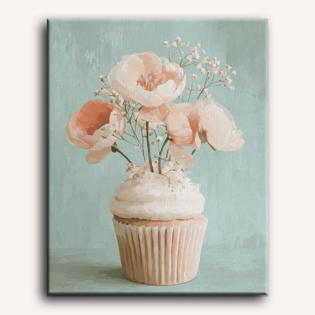 Floral Cupcake | Paint by Number