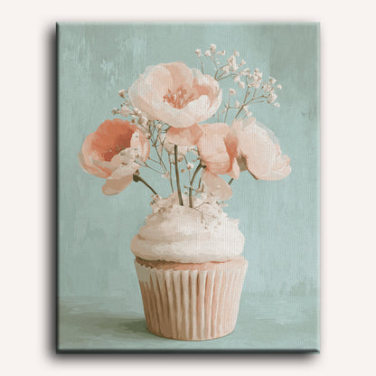 Floral Cupcake | Paint by Number