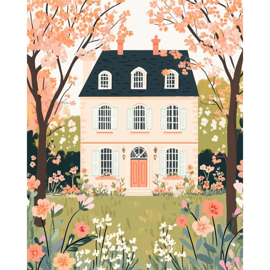 Flower House | Paint by Numbers-Paint by numbers