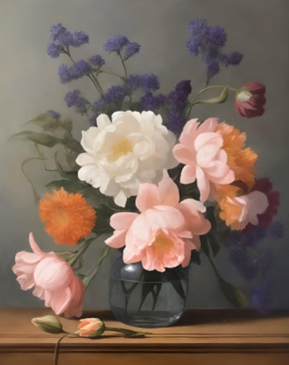 Fresh Flowers in a Vase | Paint by Numbers-Paint by numbers