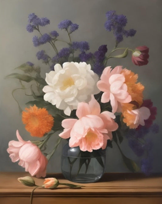 Fresh Flowers in a Vase | Paint by Numbers-Paint by numbers