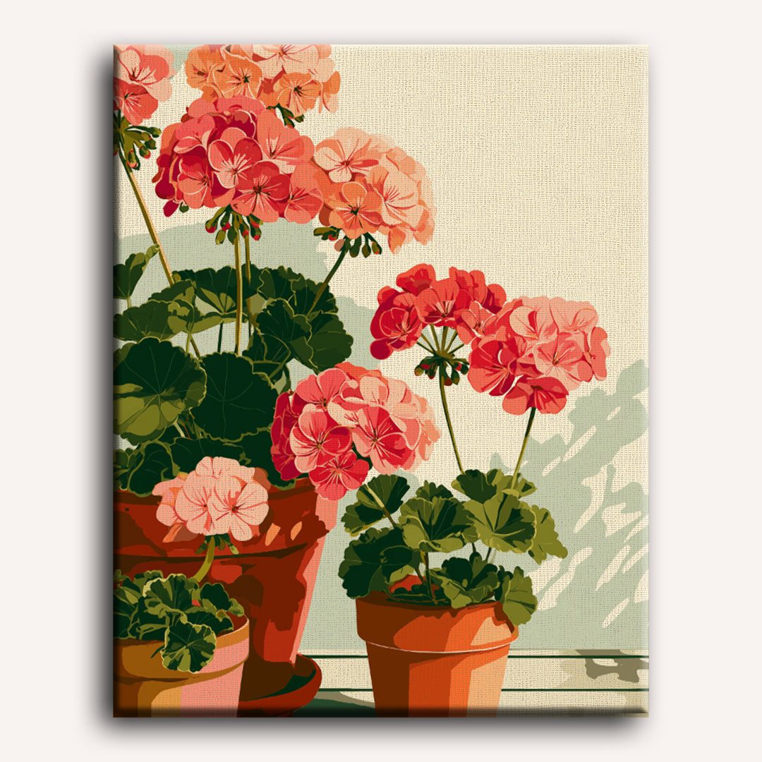 Pelargoniamorgen | Maleri etter tall