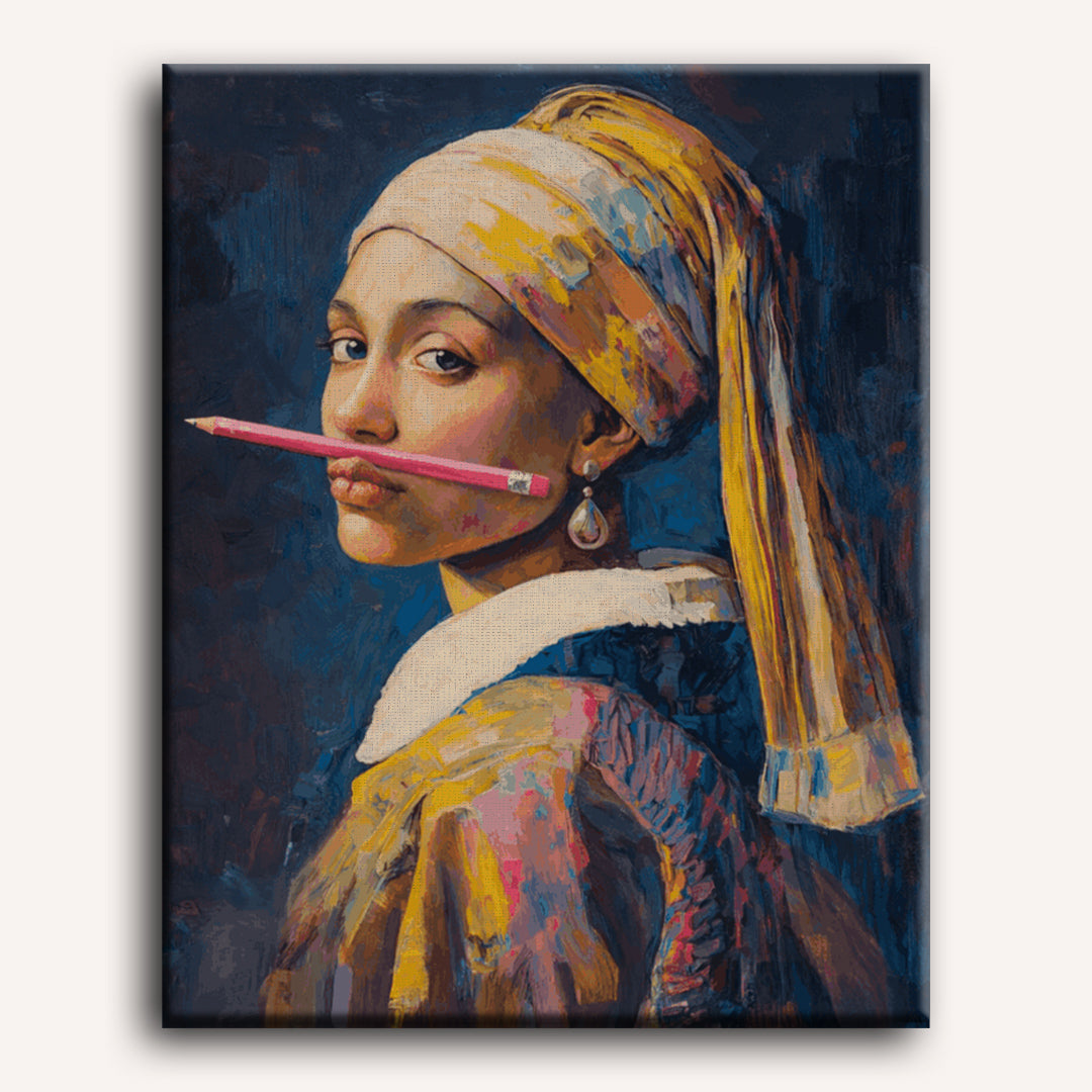 Girl with a Pencil | Paint by Number