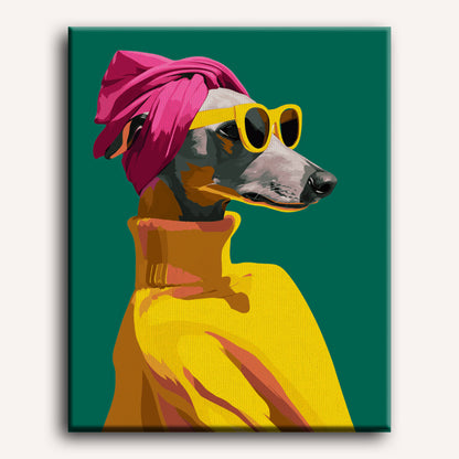 Greyhound in Style | Paint by Number