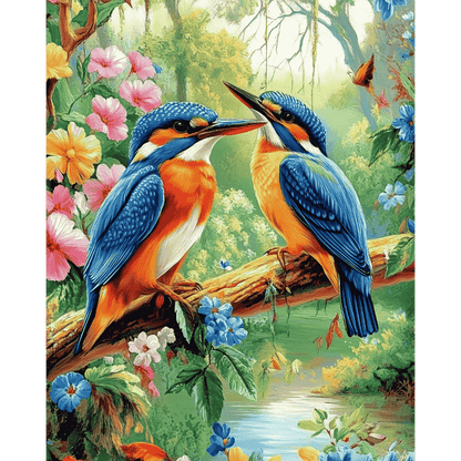 Two Kingfishers - Diamond Painting