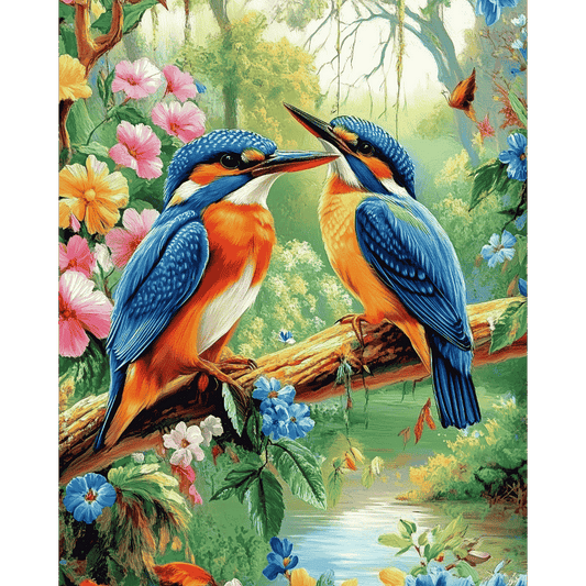 Two Kingfishers - Diamond Painting