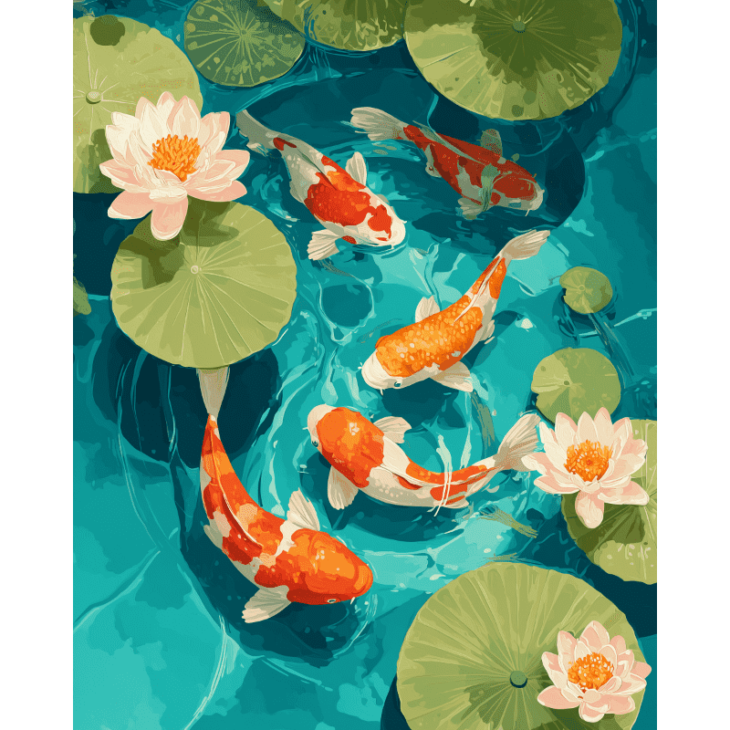 Koi pond - Diamond Painting