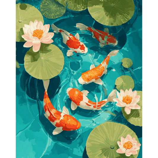 Koi pond - Diamond Painting