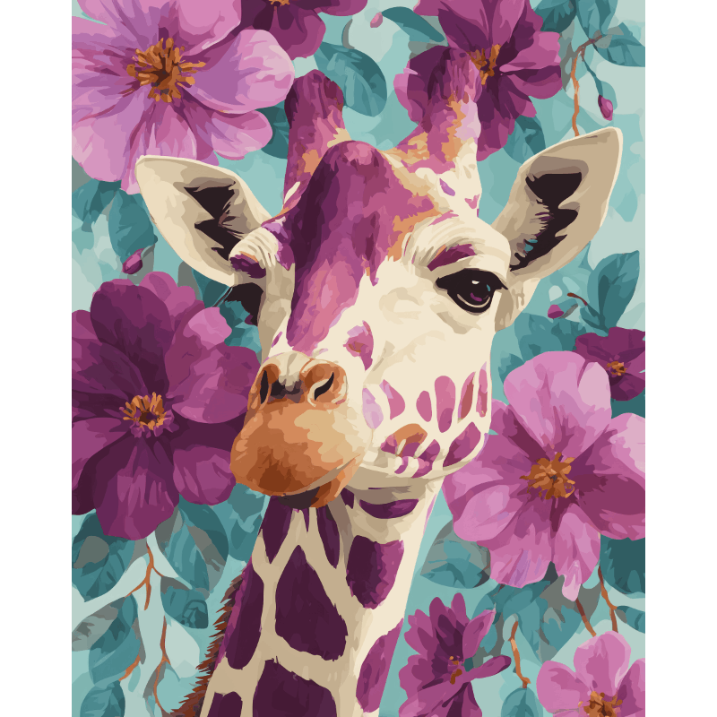 Purple Giraffe - Diamond Painting