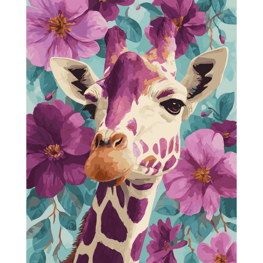 Purple Giraffe - Diamond Painting