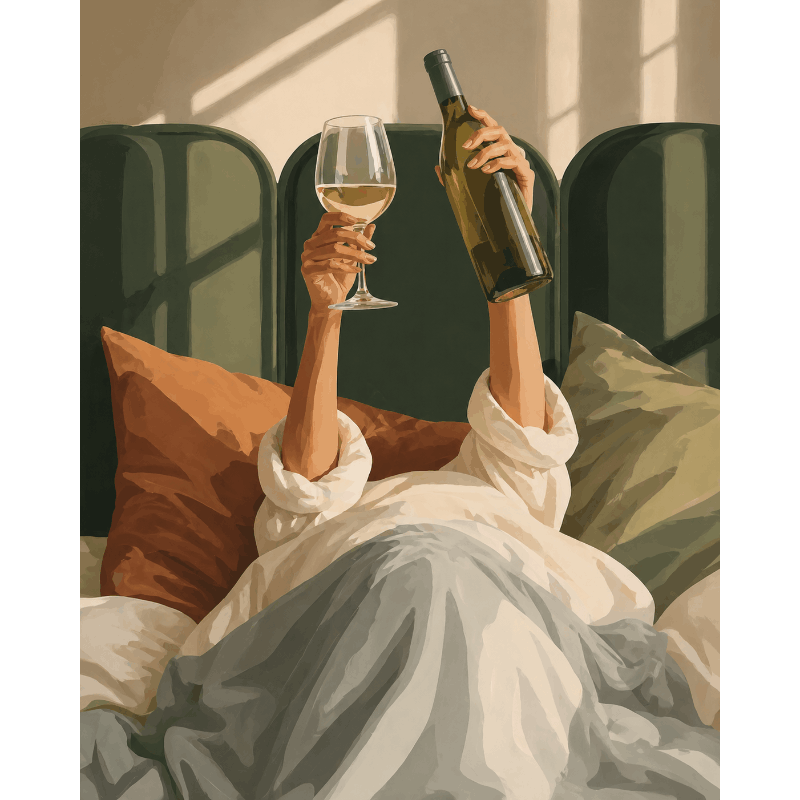 Wine in Bed - Diamond Painting
