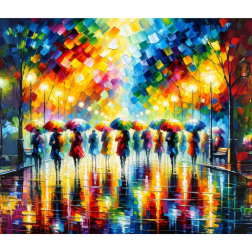 Paint by numbers - People under umbrellas | Paint by Numbers