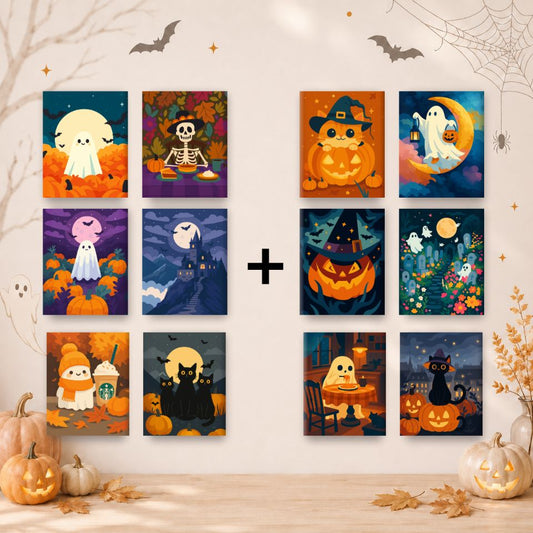 12 Mini Paintings | Halloween Bundle