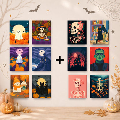 12 Mini Paintings | Halloween Vibes Bundle