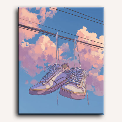 Hanging sneakers | Paint by Number