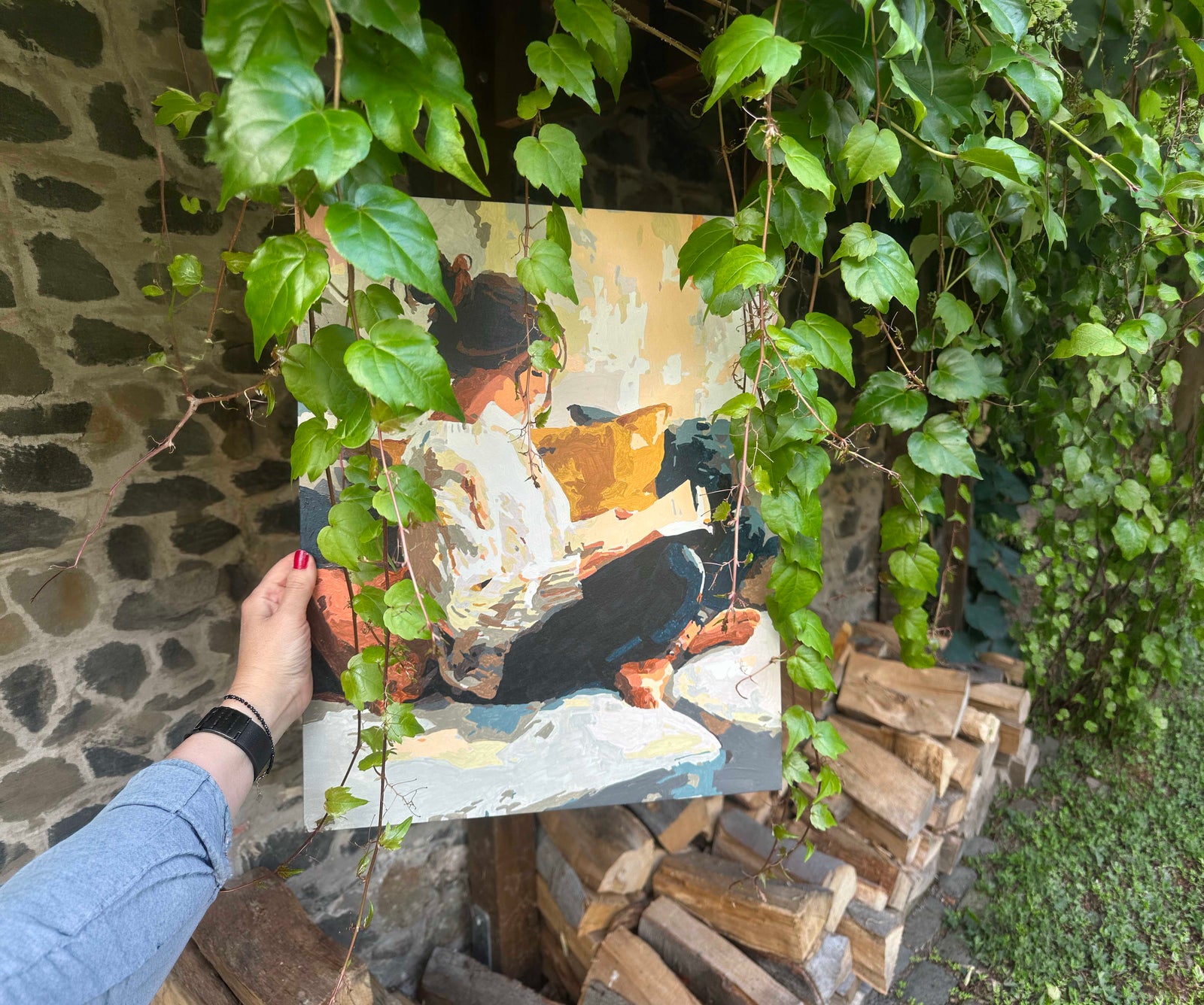 Painting in the evening