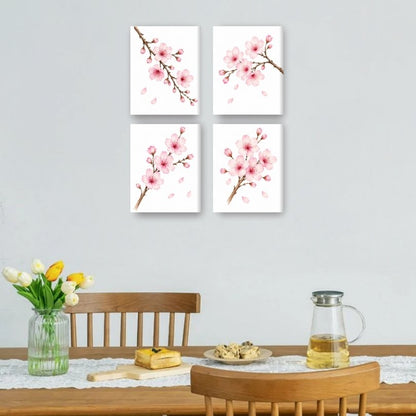 4 Mini Paintings - Cherry Blossom Set