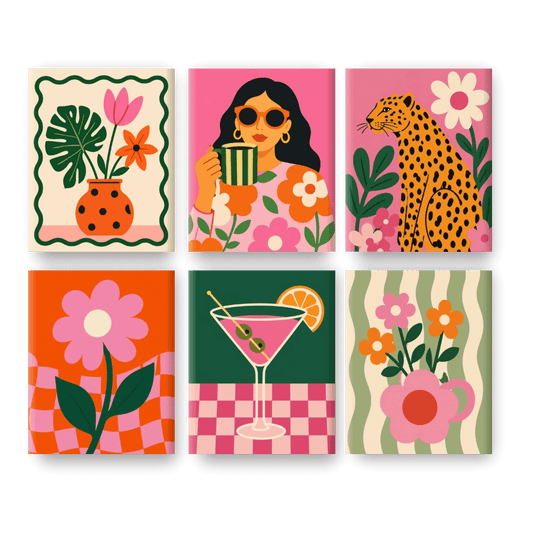6 Mini Paintings - Vibrant Lifestyle Set- Paint by Numbers