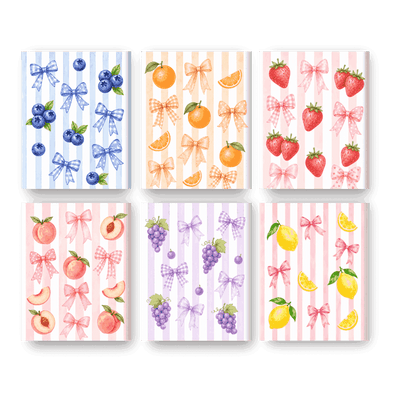 6 mini-peintures - Ensemble Nœuds fruités