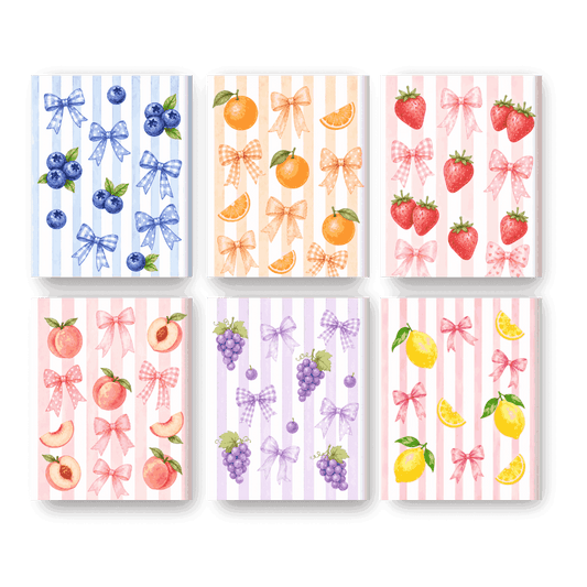 6 Mini Paintings - Fruity Bows Set- Paint by Numbers