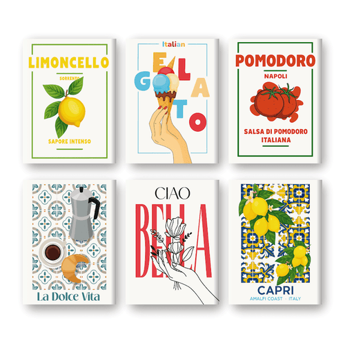 Paint by numbers - 6 Mini Paintings - Italian Flavor Set