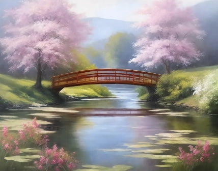 Paint by numbers - Bridge in Spring | Paint by Numbers