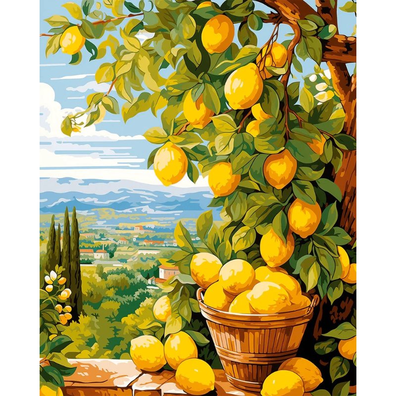 Paint by numbers   Lemon tree with stunning view | Paint by Numbers