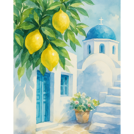 Sitroner i Santorini | Maleri etter tall - Maleri etter tall
