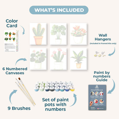 6 Mini Paintings - Gorgeous Plants Set