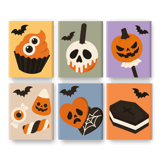 6 Mini Paintings - Trick or Treat Sweets Set