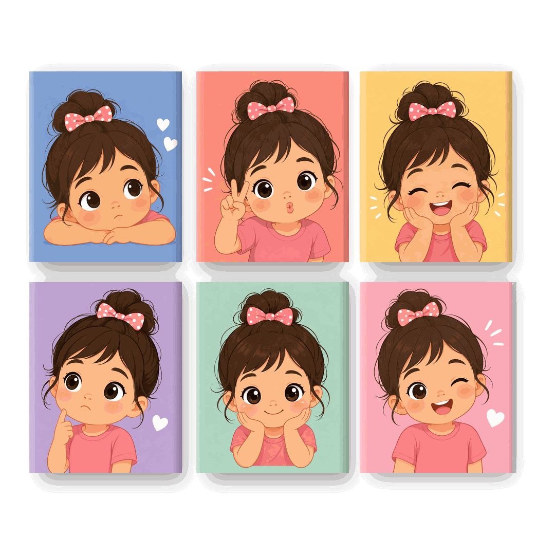6 Mini Paintings - Sweet Girl Set