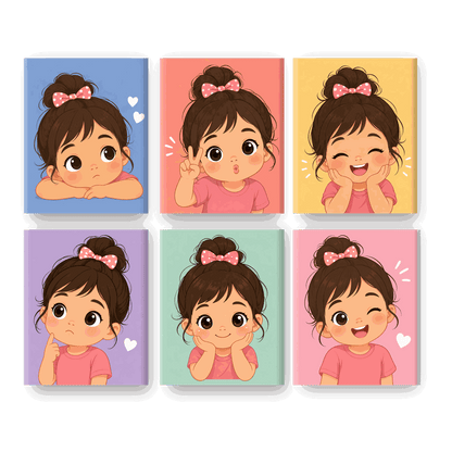 6 Mini Paintings - Sweet Girl Set