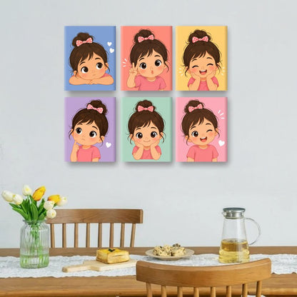 6 Mini Paintings - Sweet Girl Set