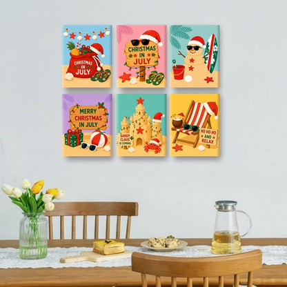 6 Mini Paintings - Christmas in July Set
